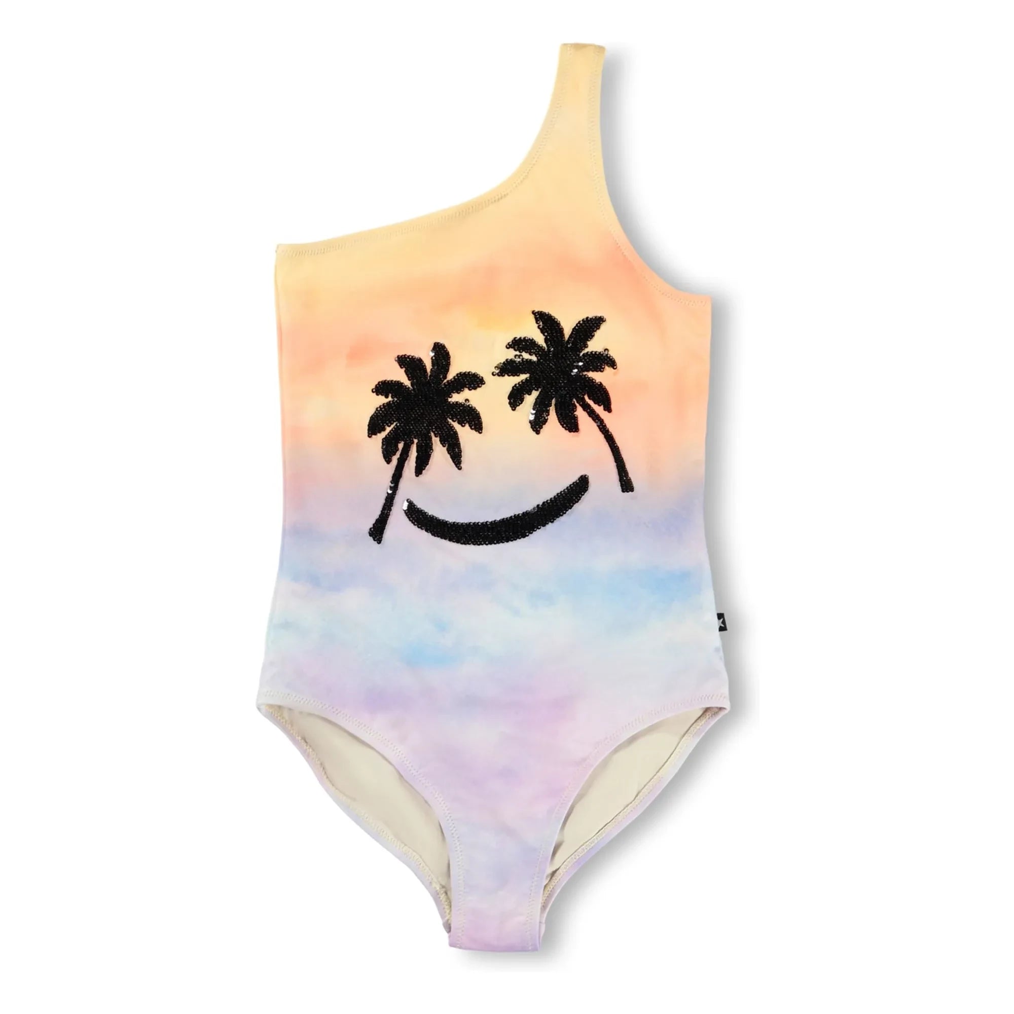Molo - Asymmetrischer Badeanzug Nai Sunset Smile aus recycelten Fasern | Orange