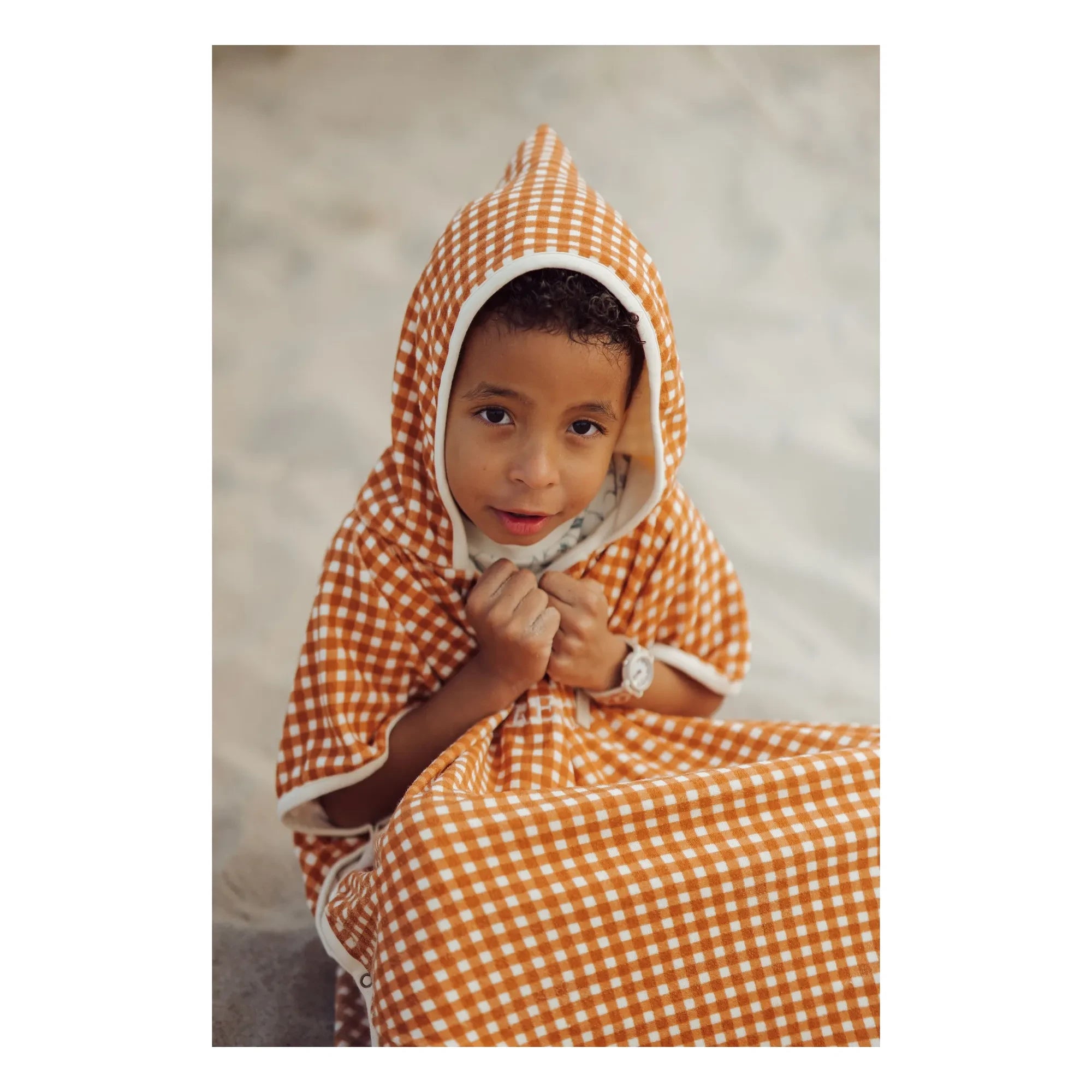 Grech & Co - Badeponcho aus Bio-Baumwolle Vichy | Senf