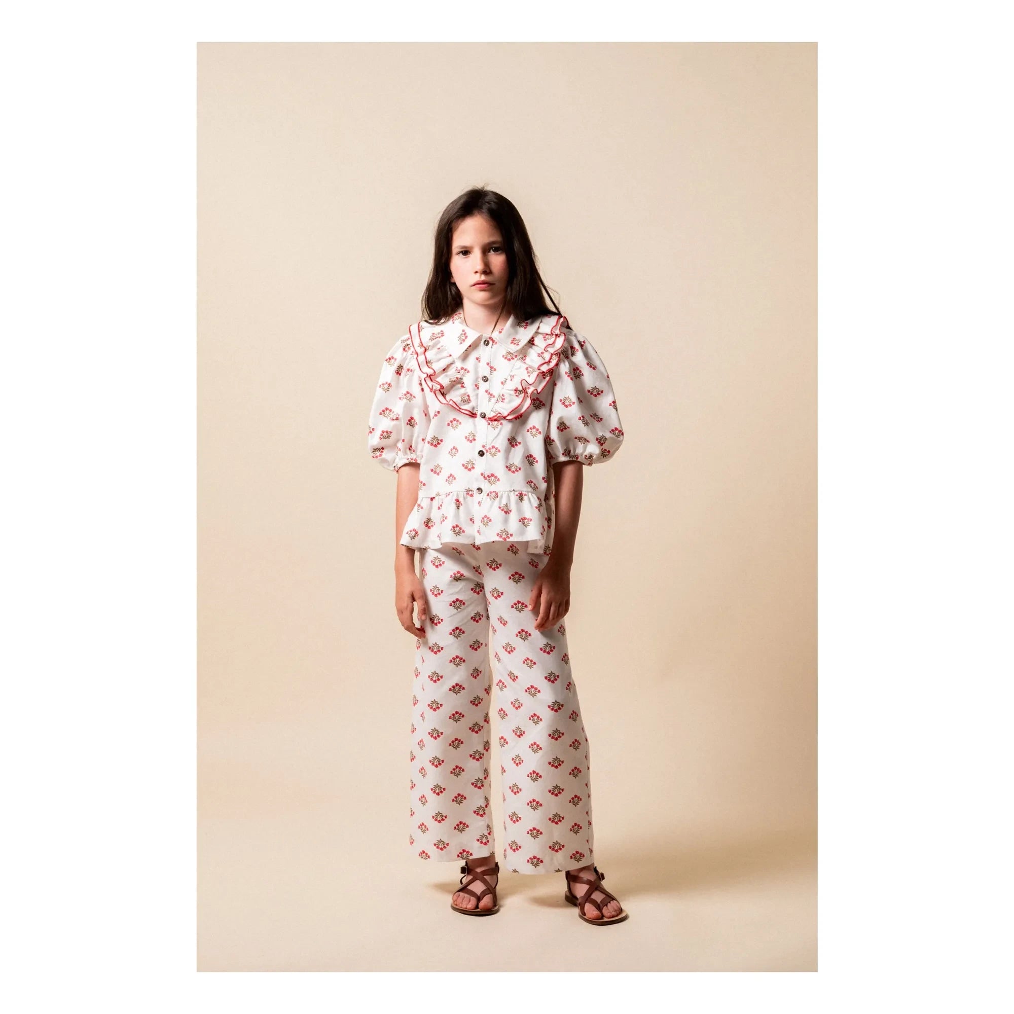 birinit - Monzón Bio-Baumwollbluse mit Rüschen | Weiß