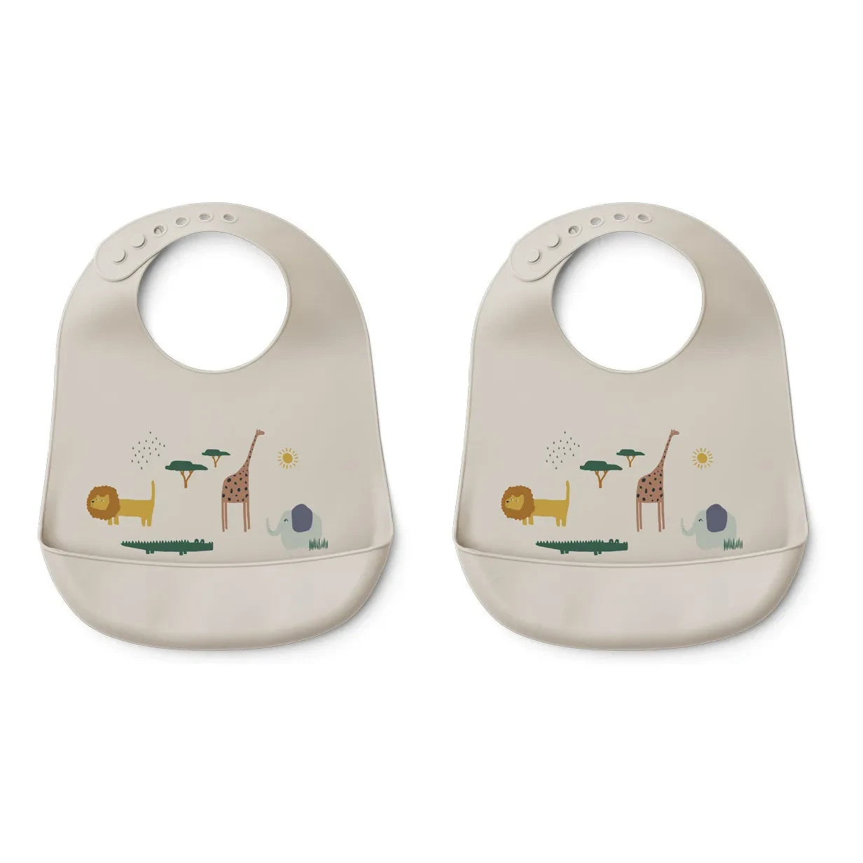 Liewood - Tilda Safari Silikon-Lätzchen - 2er Set | Sand