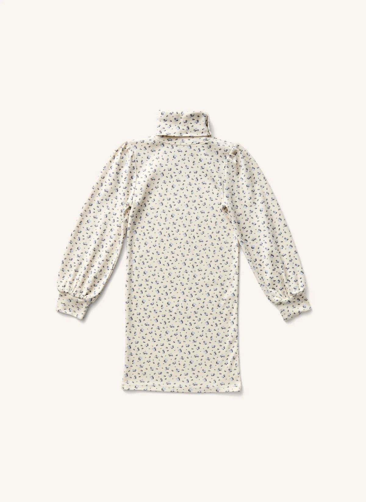 Soor Ploom - Calico Ballonärmel Rollkragenkleid | Ecru