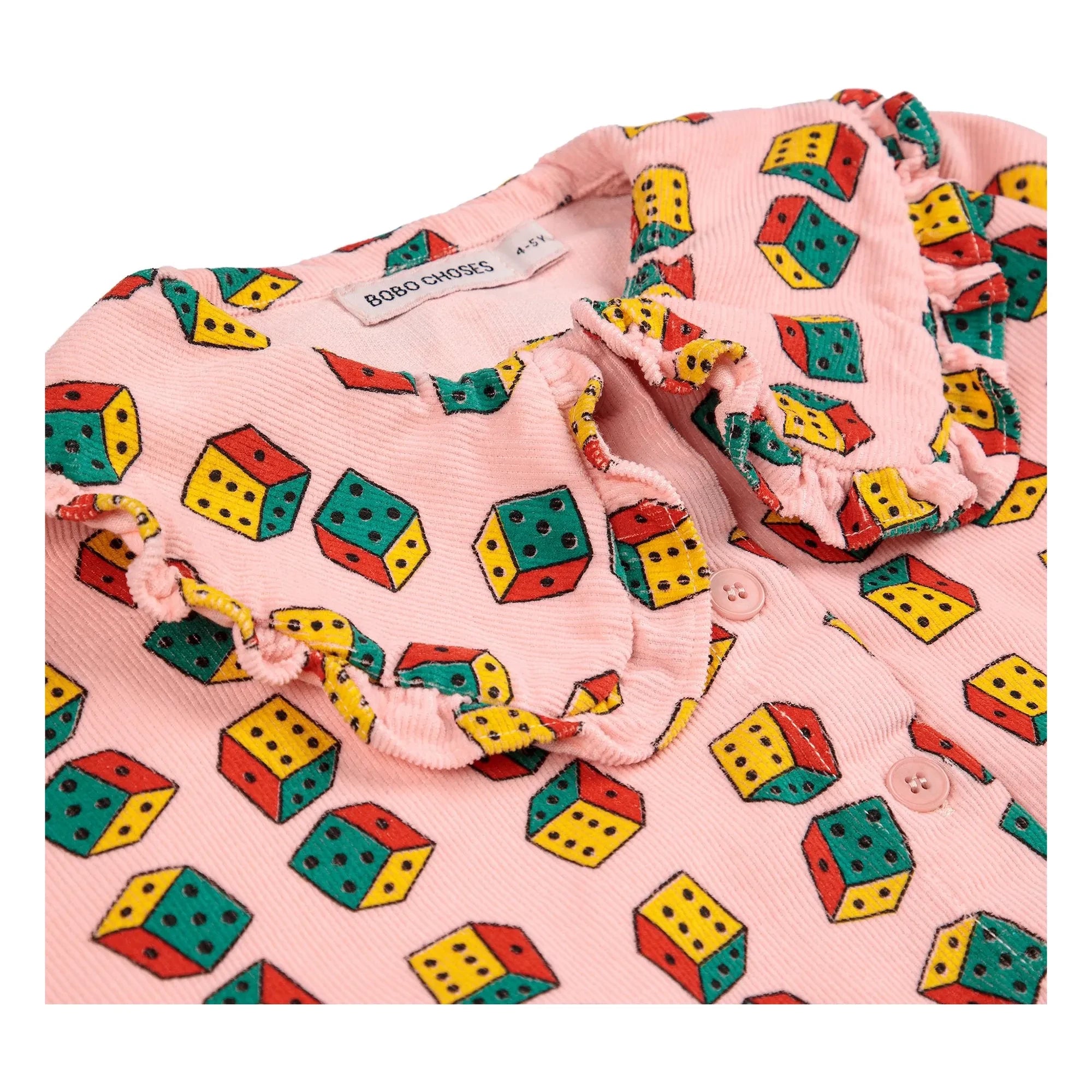 Bobo Choses - Bio-Samt-Kleid mit Schaldetail | Rosa