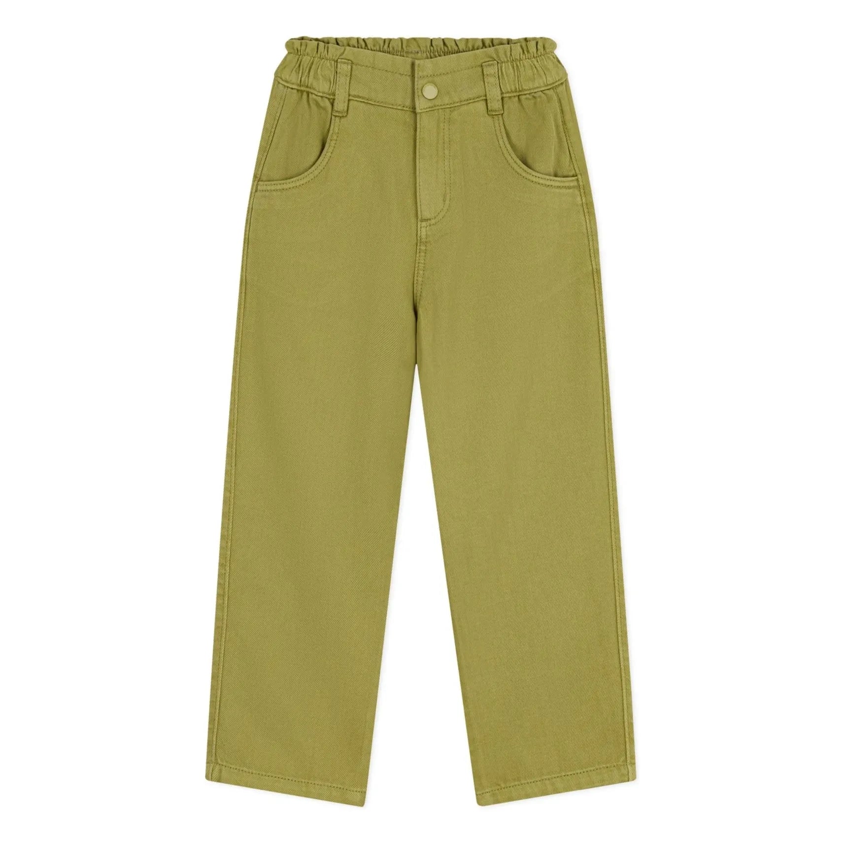 Petit Bateau - Twillhose mit Paperbag-Bund | Olive