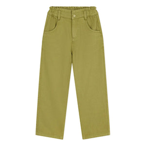Petit Bateau - Twillhose mit Paperbag-Bund | Olive