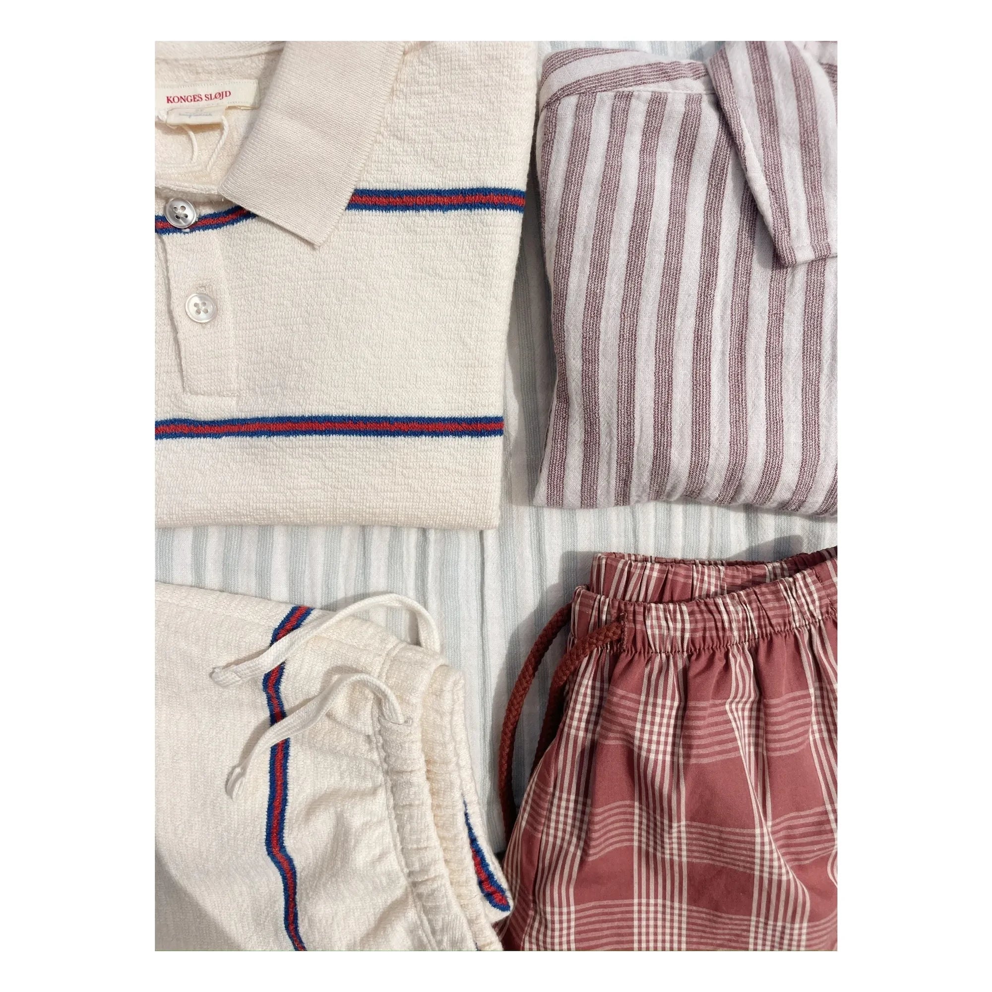 Konges Sløjd - Gestreifte Bio-Baumwoll Trio Shorts | Beige