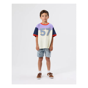 Goldie + Ace - Gestreifte Jeans-Shorts | Blau