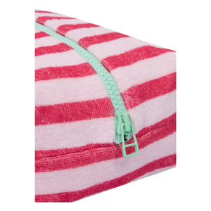 Jera Mini - Kosmetiktasche aus gestreiftem Frottee | Rosa