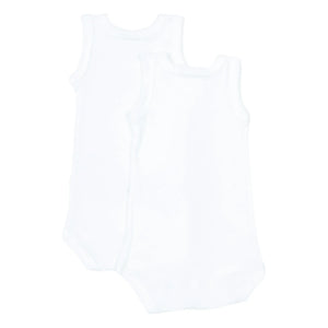 Petit Bateau – 2er Pack Strampler aus Bio-Baumwolle, ärmellos, für Babys | Weiß