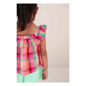 Jenest - Top Didi Kariertes Bio-Baumwolle | Fuchsia