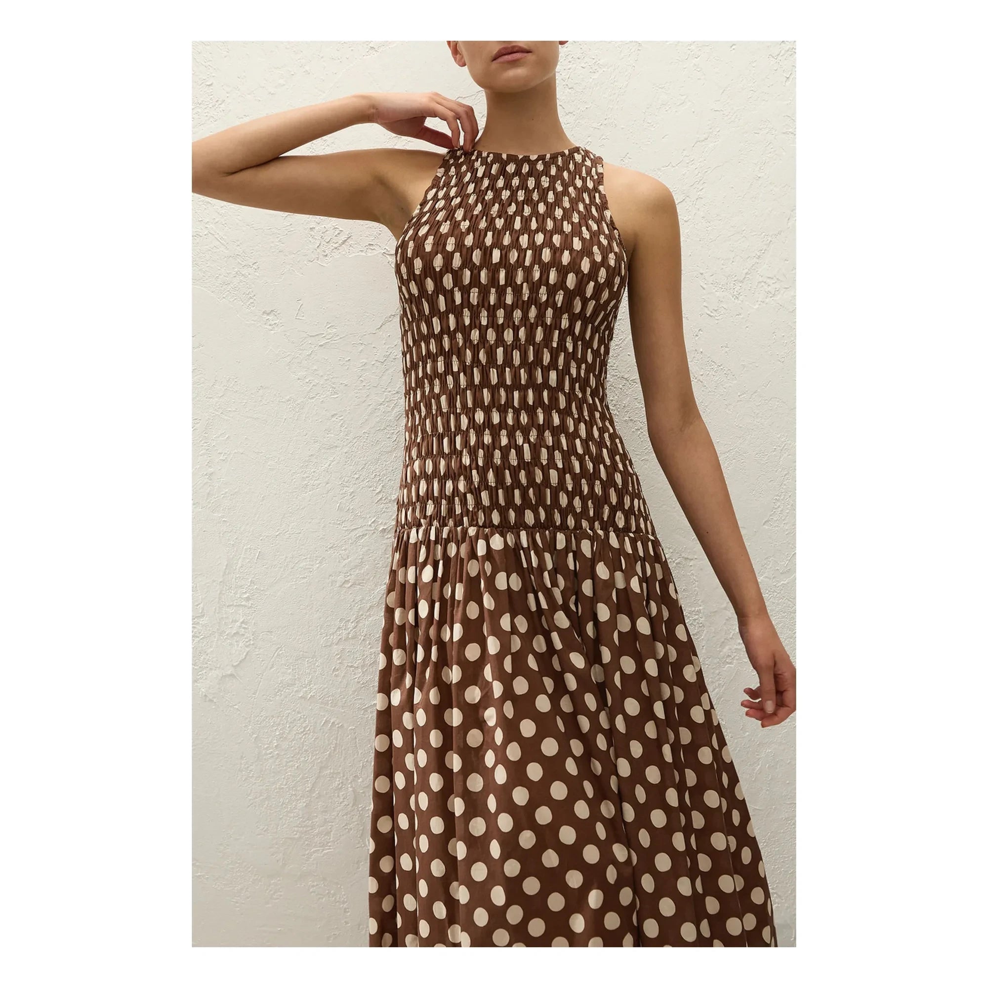 Faithfull the Brand – Luisa Baumwoll-Pünktchenkleid | Chocolate