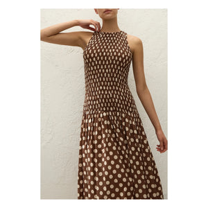 Faithfull the Brand – Luisa Baumwoll-Pünktchenkleid | Chocolate