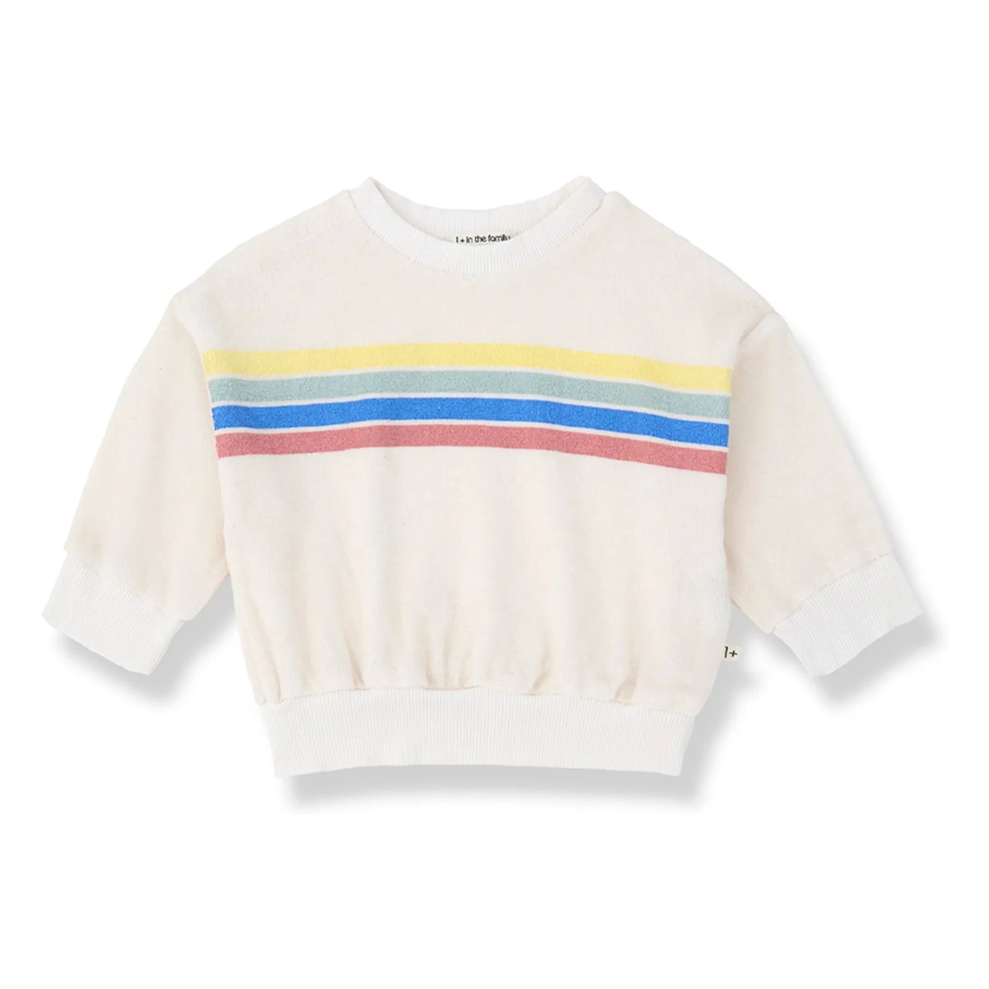 1+ in the family - Santanyi Gestreiftes Frottee-Sweatshirt | Weiß