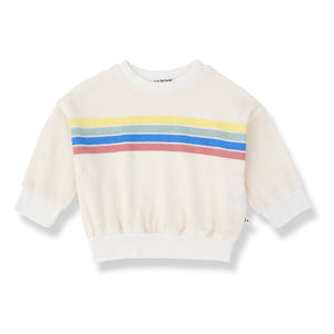 1+ in the family - Santanyi Gestreiftes Frottee-Sweatshirt | Weiß