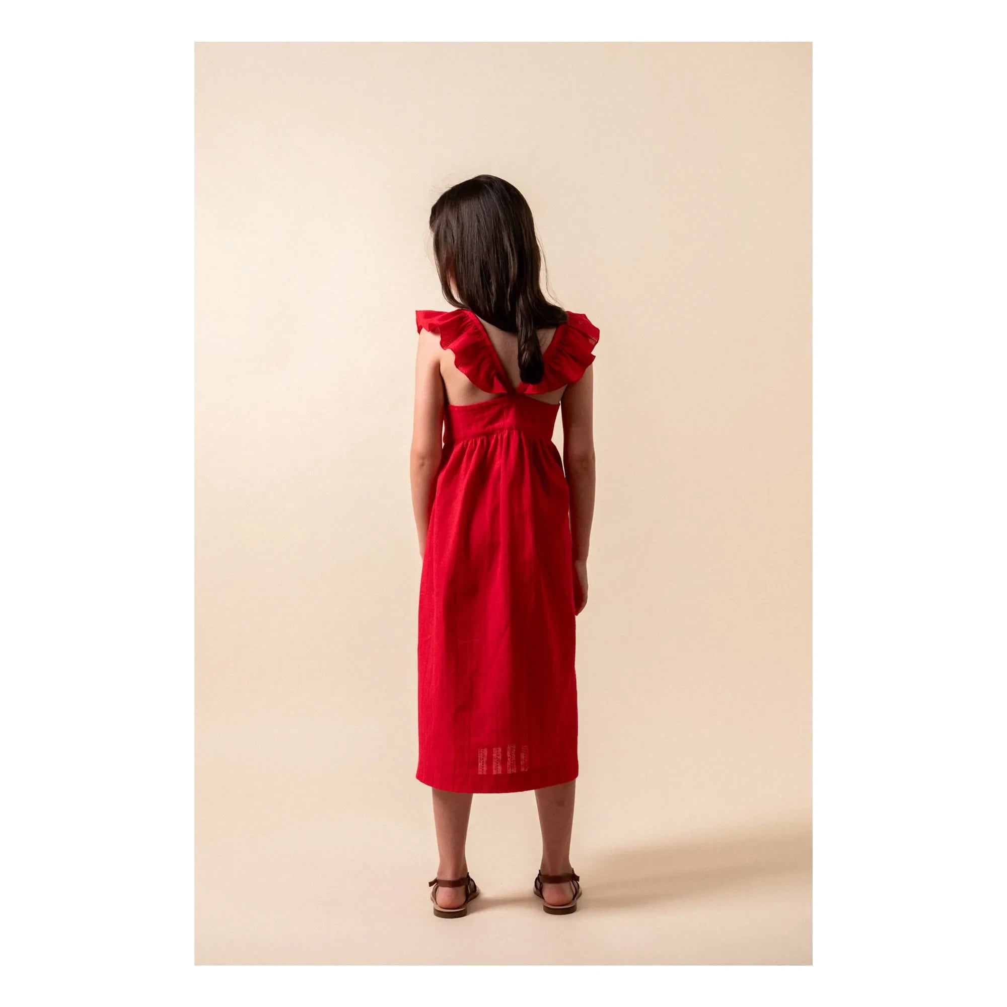 birinit - Chili Midikleid Bio-Baumwolle | Rot