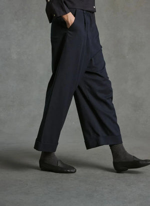 Hod - Mariano Bundfaltenhose | Marineblau