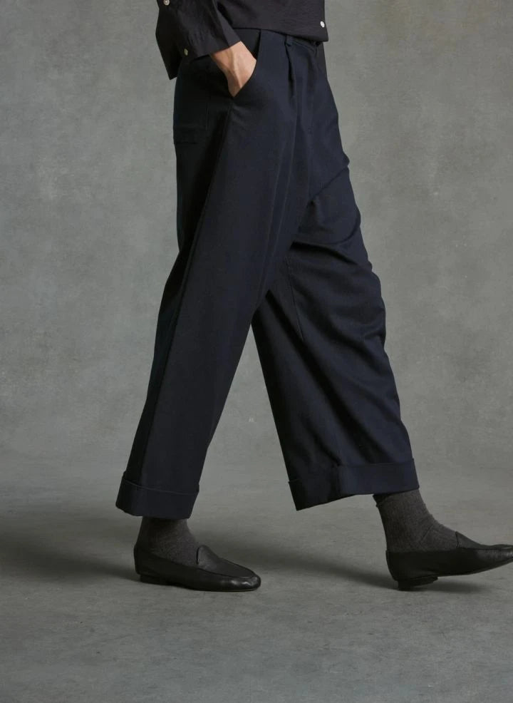 Hod - Mariano Bundfaltenhose | Marineblau