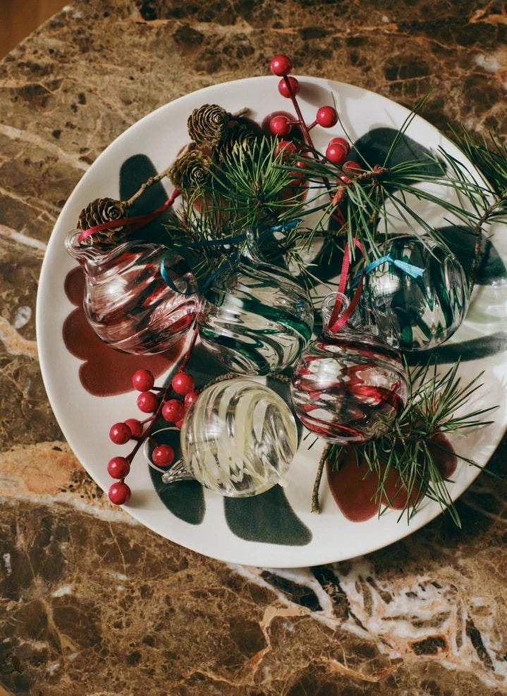 Broste Copenhagen - Glas gewundene Weihnachtsdekorationen - 3er Set | Weiß
