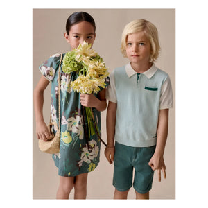Bonpoint - Goldie Kleid aus Bio-Baumwolle mit Blumenmuster | Dunkelgrün