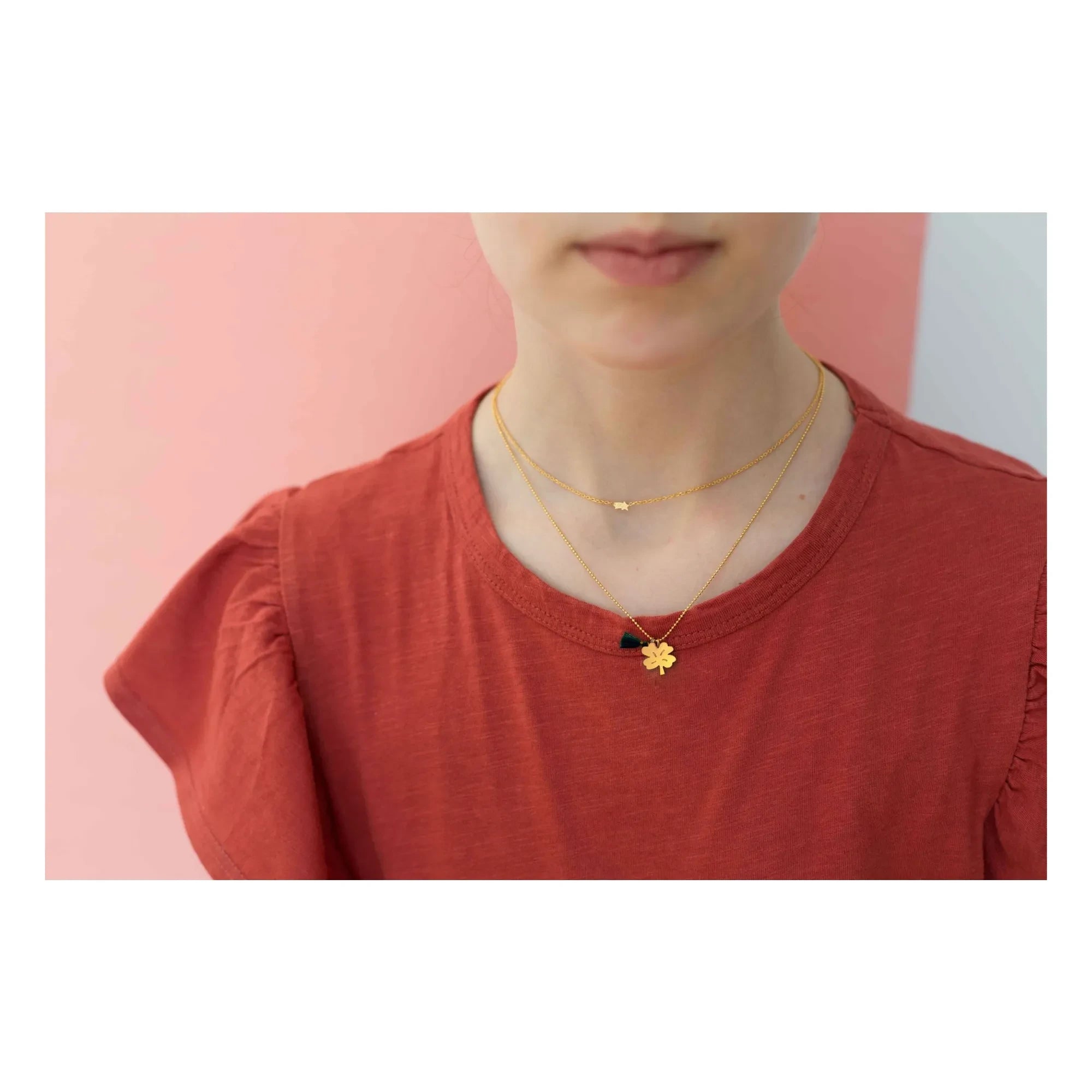 Adorabili - Kleeblatt-Halskette | Gold