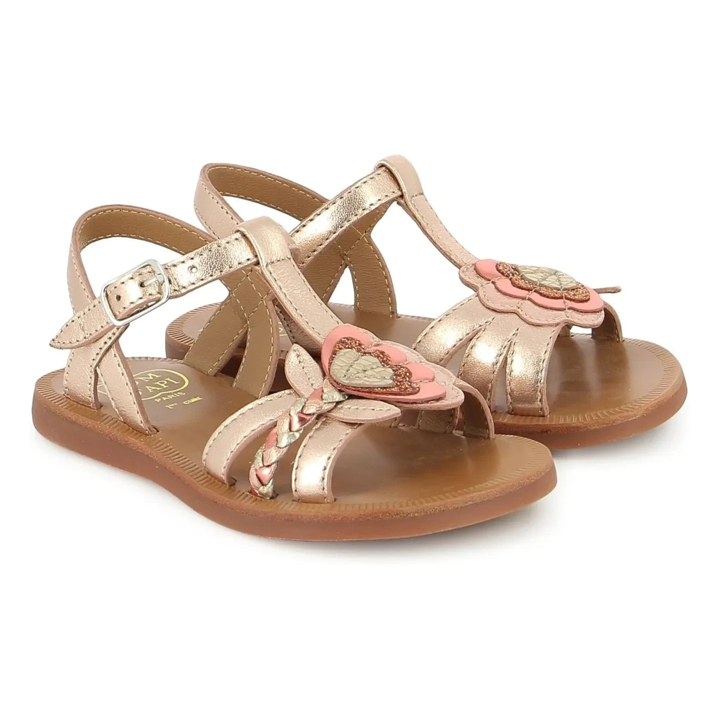 Pom d'Api – Plagette Alto Metallic Sandalen | Kupferrot