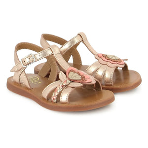 Pom d'Api – Plagette Alto Metallic Sandalen | Kupferrot