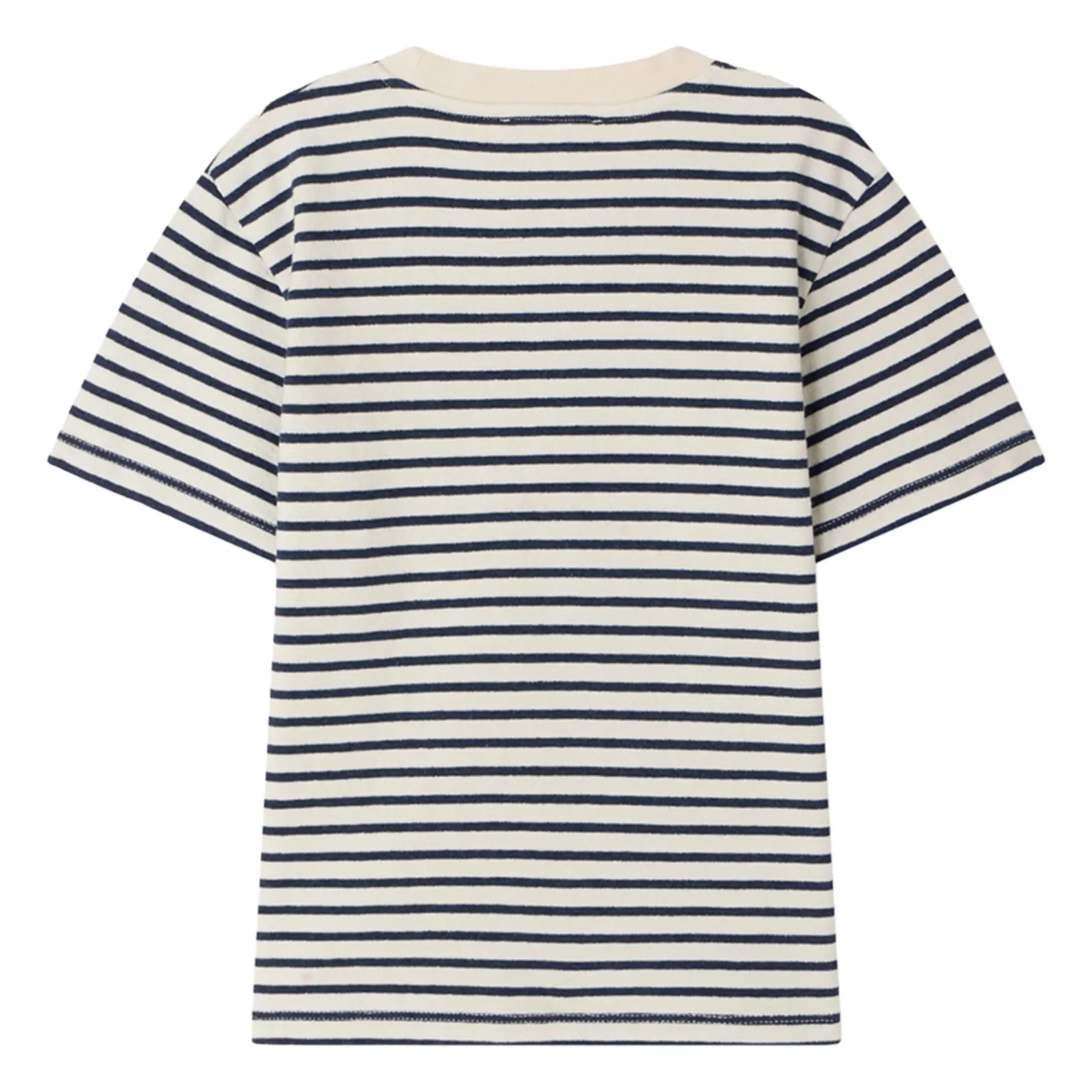 Bonpoint - Gestreiftes Lila T-Shirt | Ecru