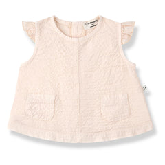 1+ in the family - Apolonia Seersucker Bluse und Bloomer-Set | Beige-rosa