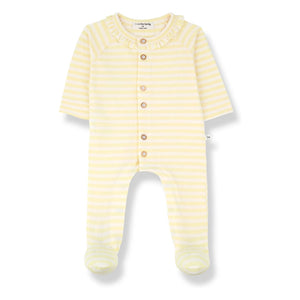 1+ in the family - Camila Gestreifter Pyjama | Blassgelb