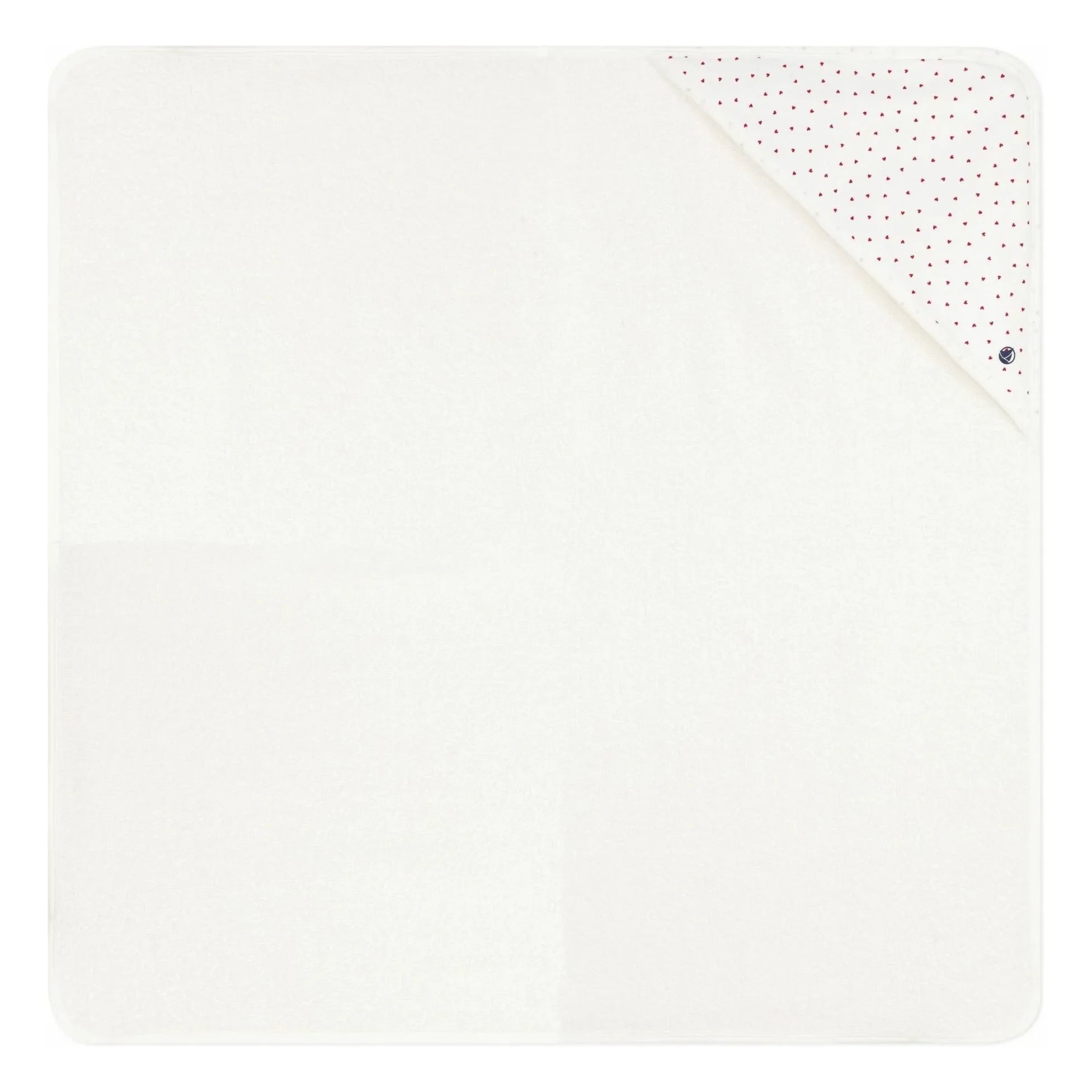 Petit Bateau - Kalp Desenli Banyo Pelerini | Beyaz