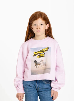 Hundred Pieces - Belmont Horses Organische Baumwoll-Sweatshirt | Hellrosa