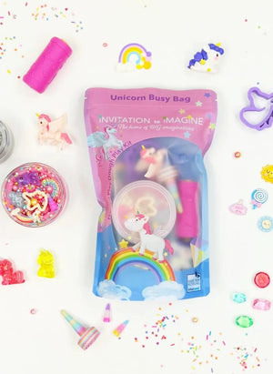 Einladung zum Vorstellen - Überraschungsmodelliermasse Aktivität Set - Einhorn