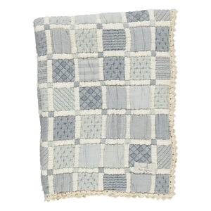 Bebe Organic - Mai Bio-Baumwoll-Patchworkdecke | Blau