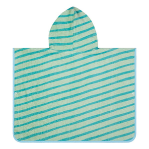 Jera Mini - Gestreifter Handtuch-Poncho | Grün