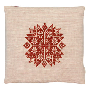 House of Capricorn - Agusta besticktes Kissen | Ziegelrot