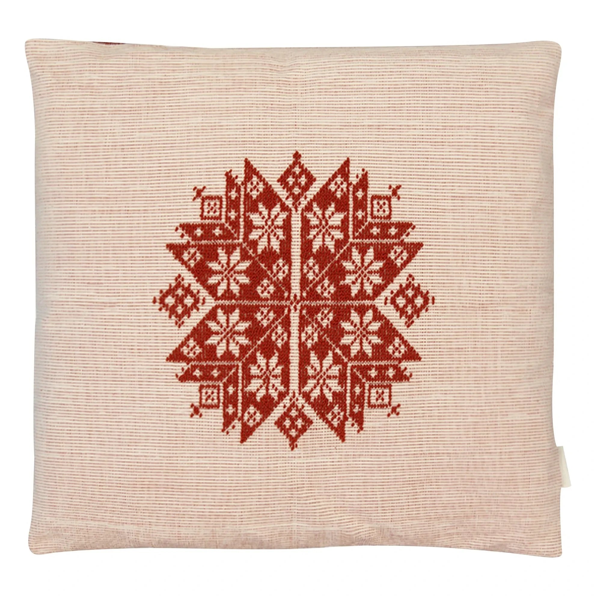 House of Capricorn - Agusta besticktes Kissen | Ziegelrot