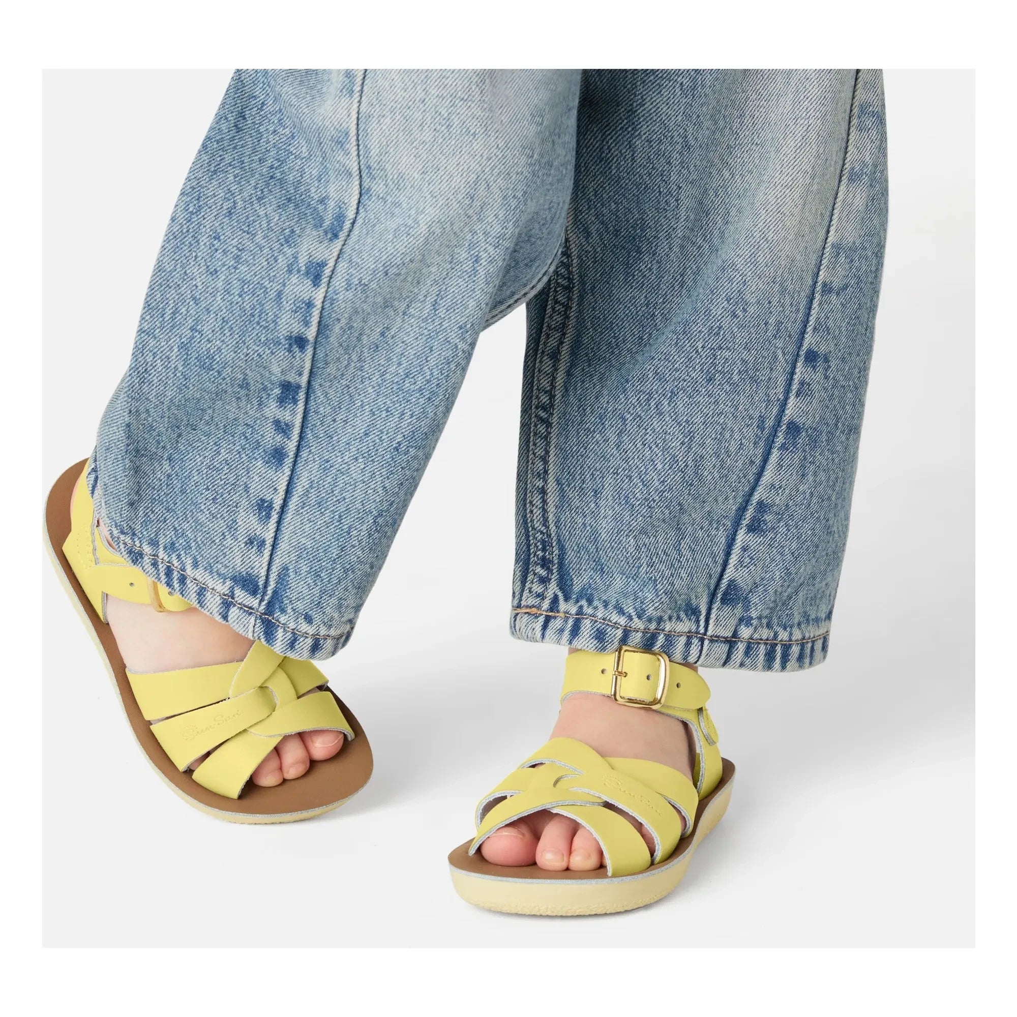 Salt-Water - Wasserdichte Leder-Badesandalen | Blassgelb