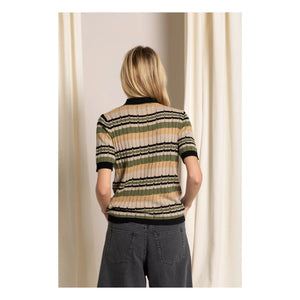 Smallable Woman - Selma gestreiftes Poloshirt | Eisbraun