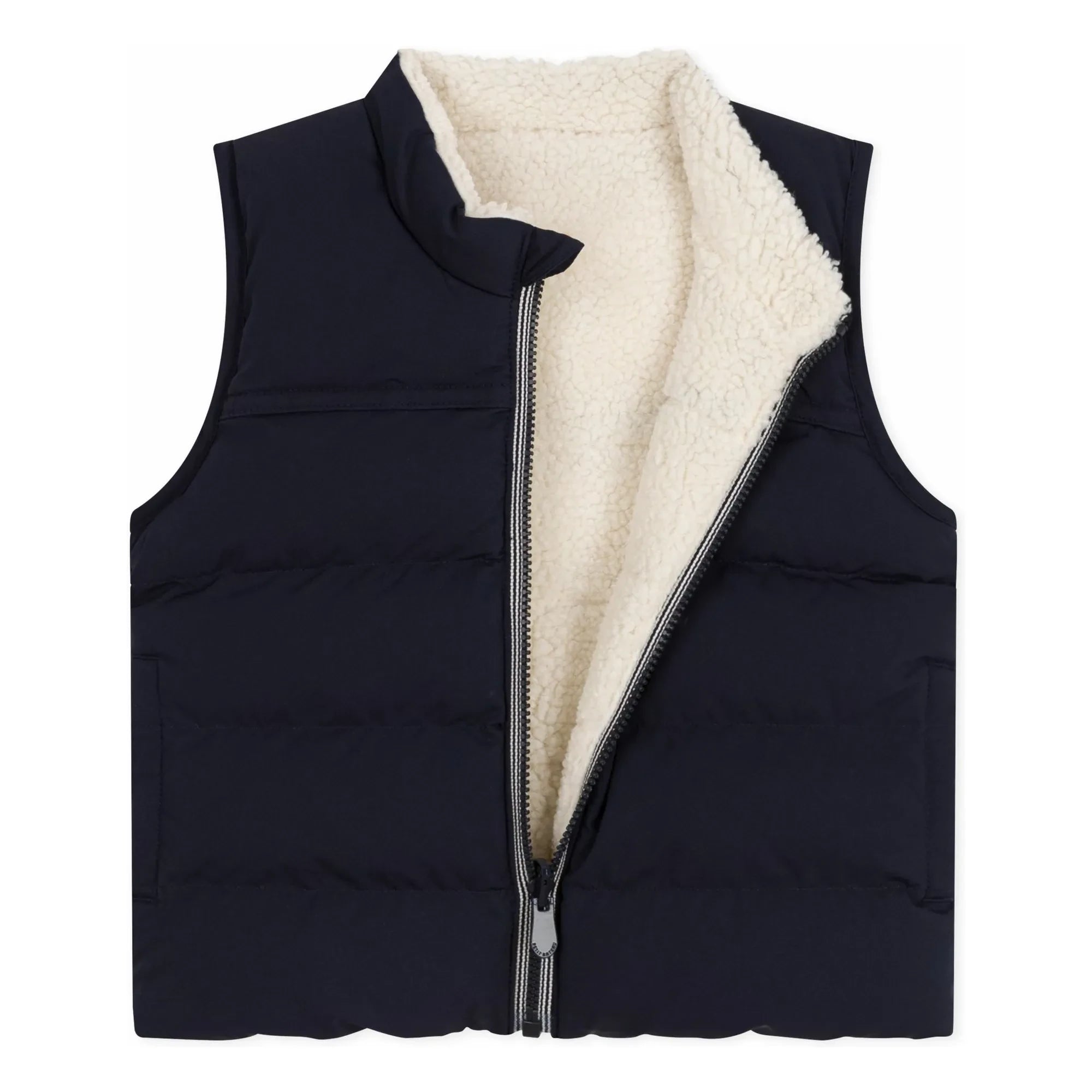 Petit Bateau - Ärmellose Steppweste mit Logo | Marineblau