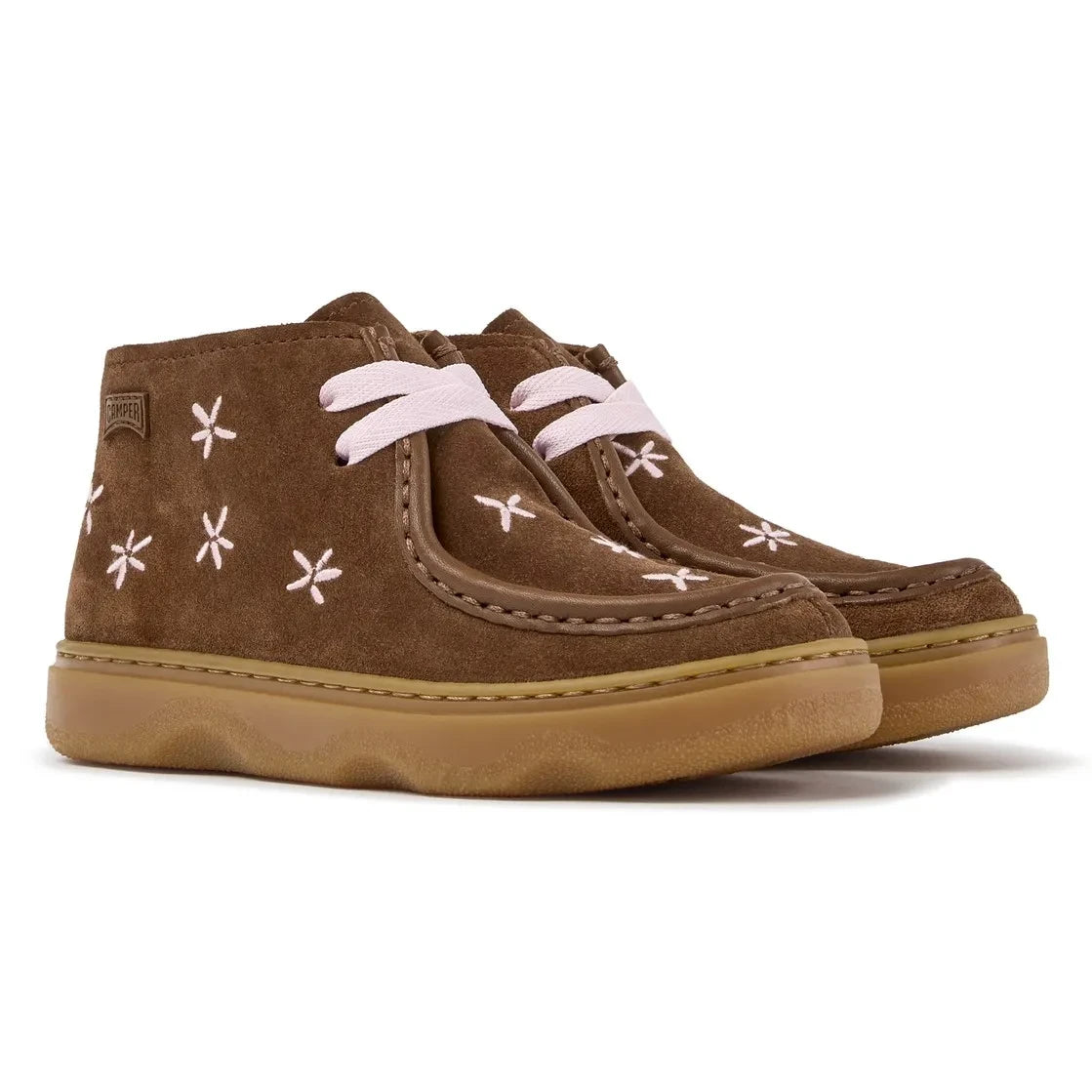 Camper - Kiddo Schnürstiefel mit Blumen | Braun