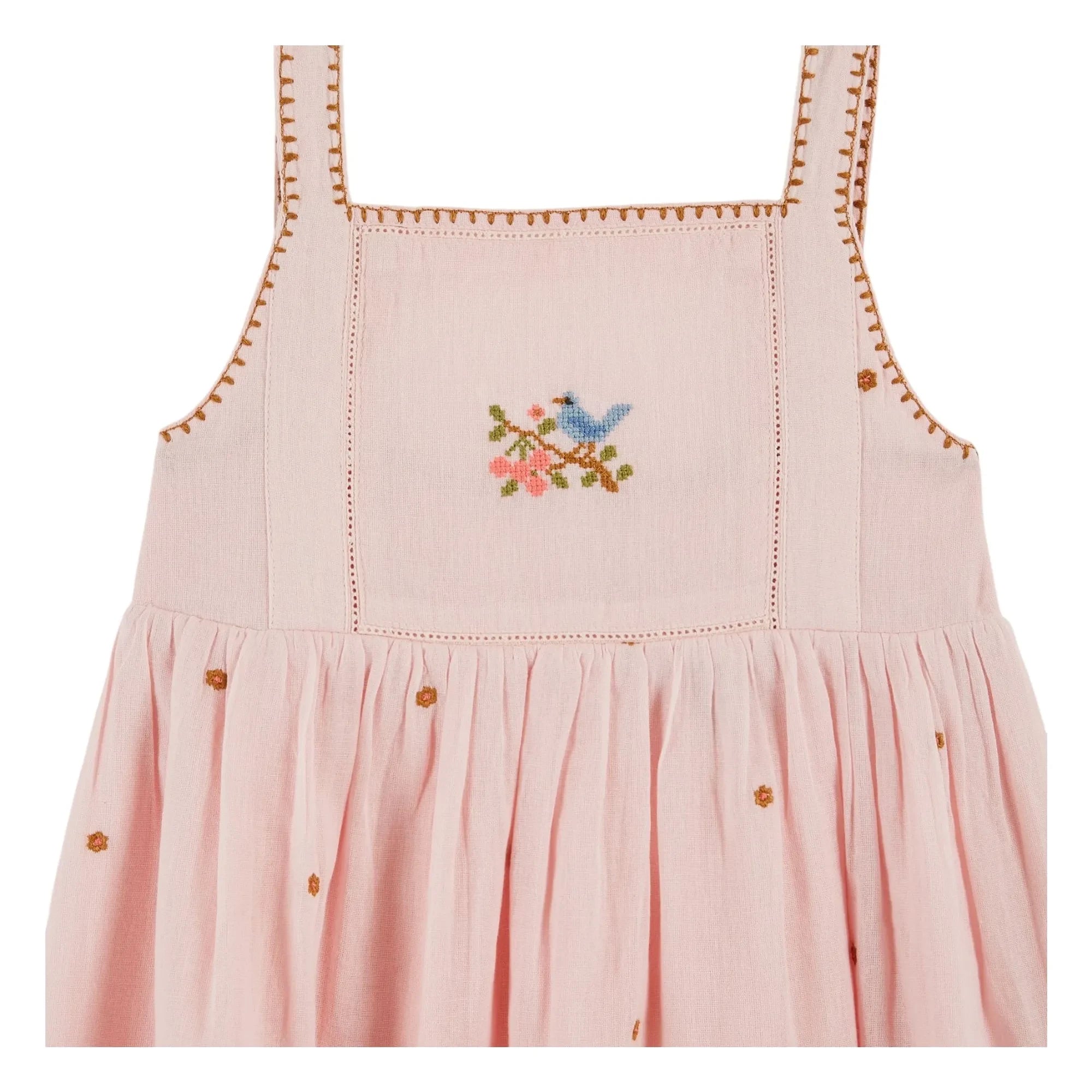 Emile et Ida - Besticktes Vogelkleid | Hellrosa