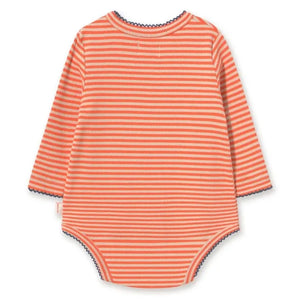 Tinycottons – Gerippter Wickelbody aus Bio-Baumwolle mit Streifen | Rot