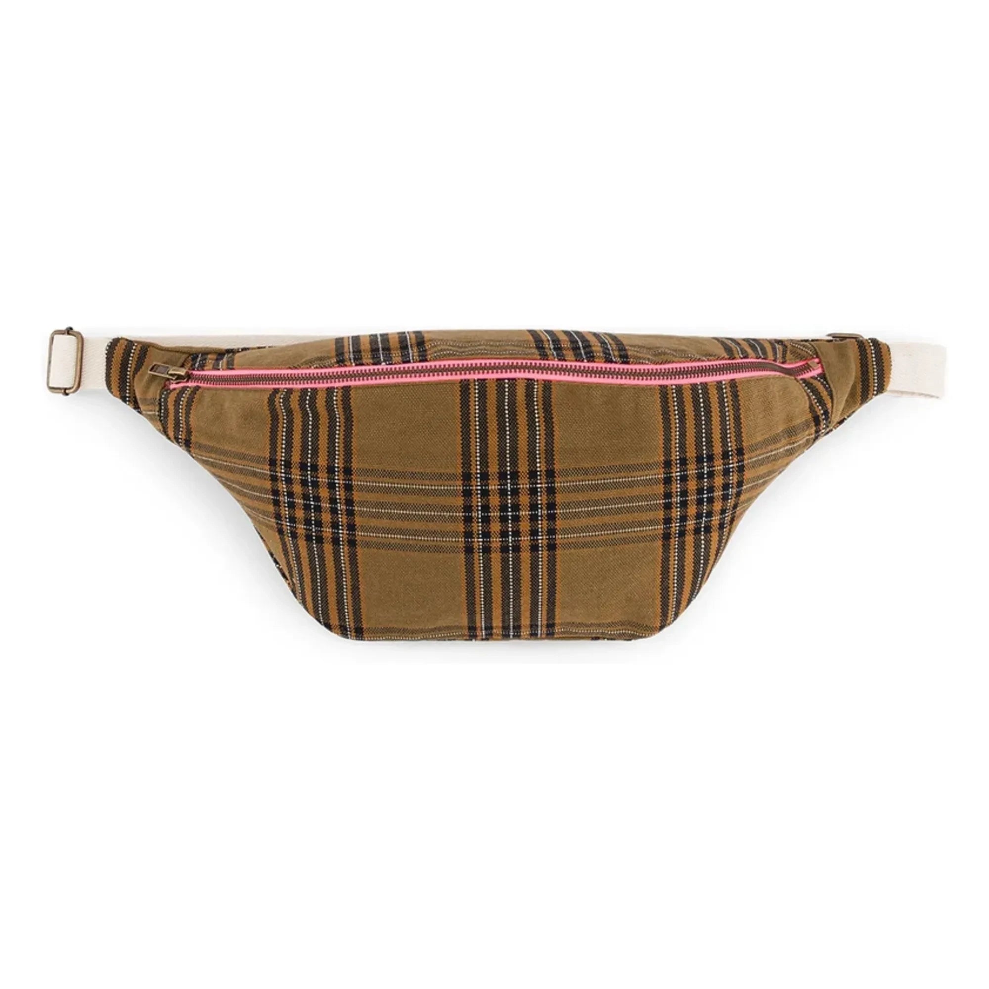 Rose in April - Braune Tartan-Gürteltasche