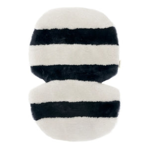 BINIBAMBA - Lammfell-Matte für Kinderwagen oder Stubenwagen | Half Moon Stripe