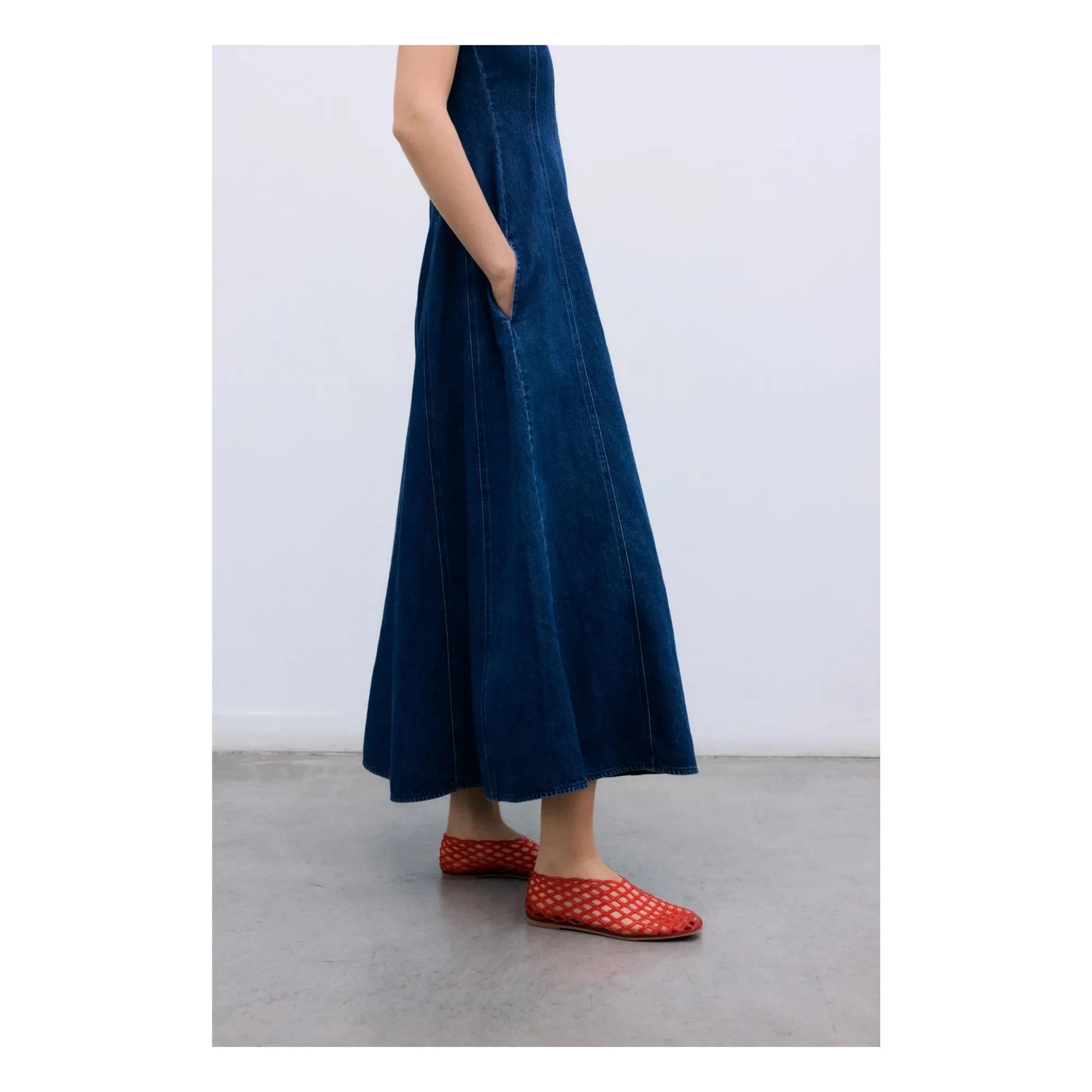 the new society - Jeans Baumwoll Kleid | Denim Blau