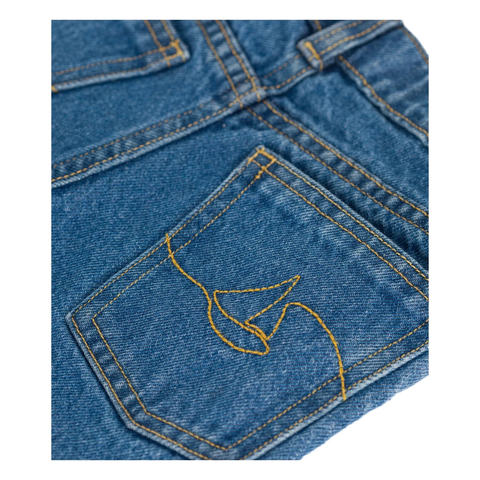 Petit Bateau - Bio-Baumwolle Bestickte Tasche Jeans | Denim Blau
