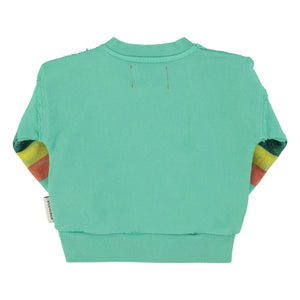 Piupiuchick - Gestreiftes Sweatshirt Bio-Baumwolle | Grün