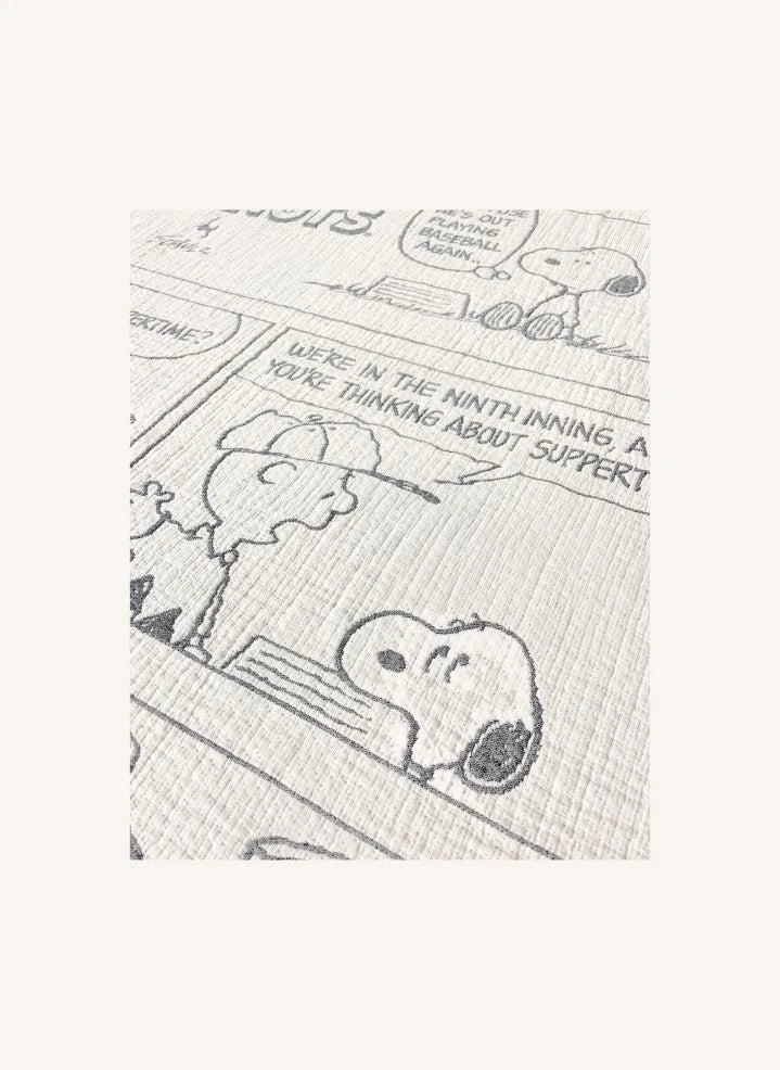 Maison Deux - Maison Deux x Peanuts | Weißer Baseball Druck Baumwolle Throw