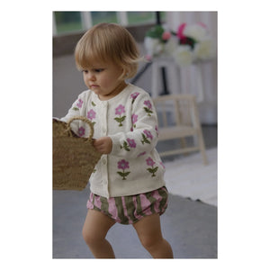 Lililotte - Cardigan Carla Fleurs Bio-Baumwolle | Creme