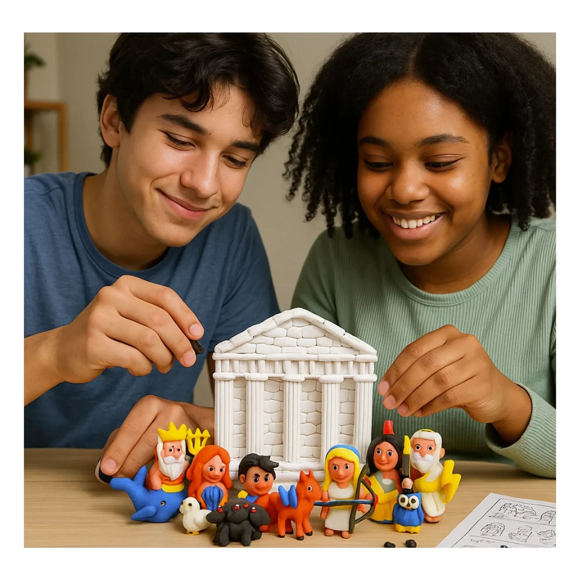 Patacréer - Mein Manga Akropolis selbsthärtendes Modelliertonset-Set