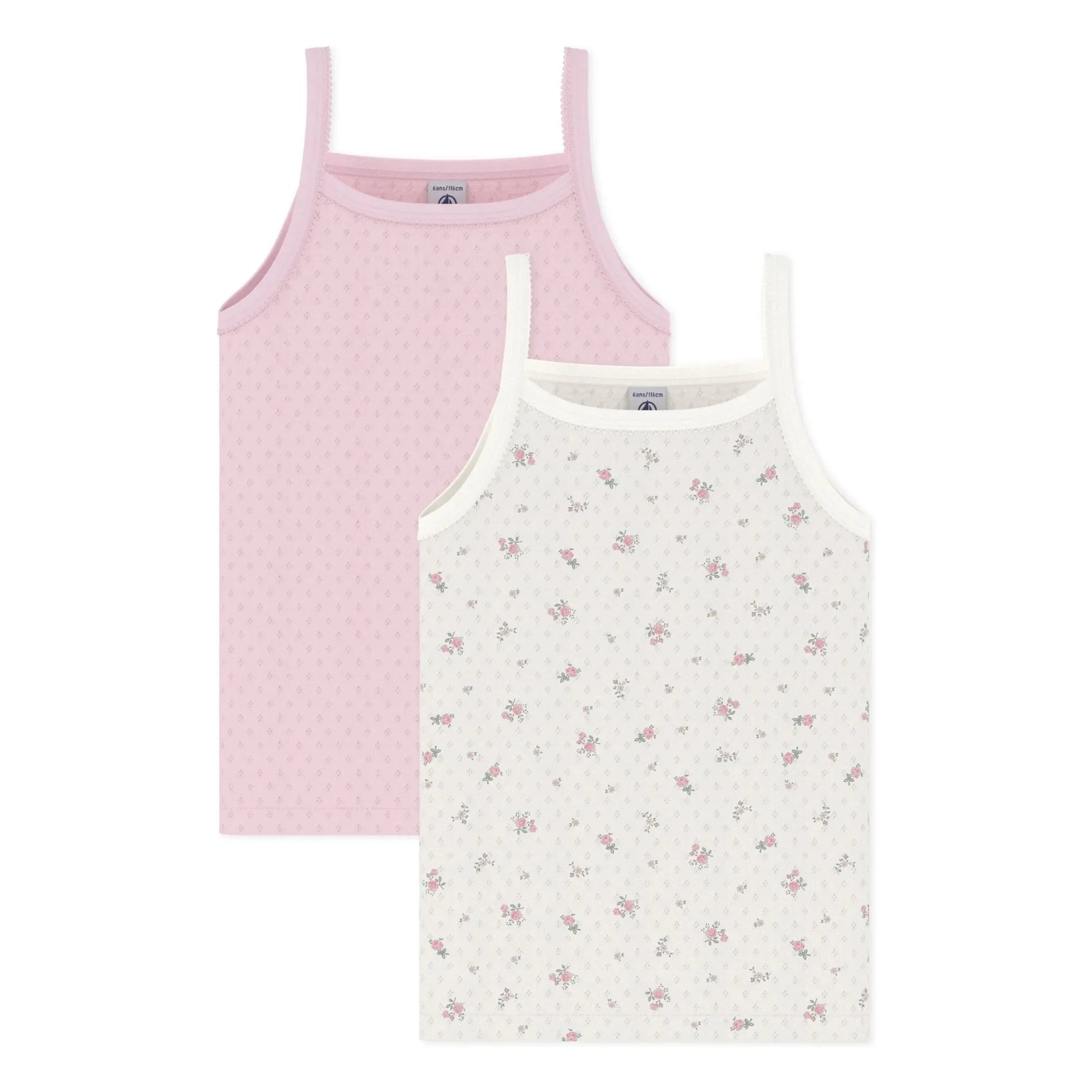 Petit Bateau - Spitzentop mit Gänseblümchen-Muster | Rosa